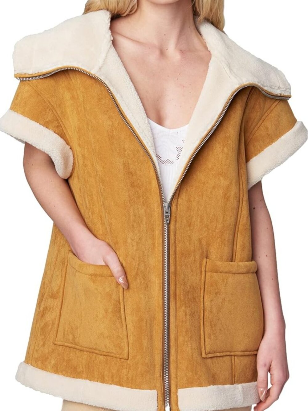 Blank NYC faux shearli vest NWT